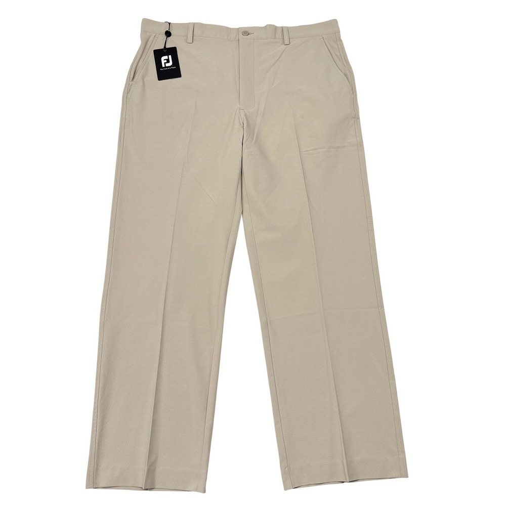 FootJoy Golf Pans Mens Sz 38 x 30 Khaki Tan Performance Stretch Moisture Wicking